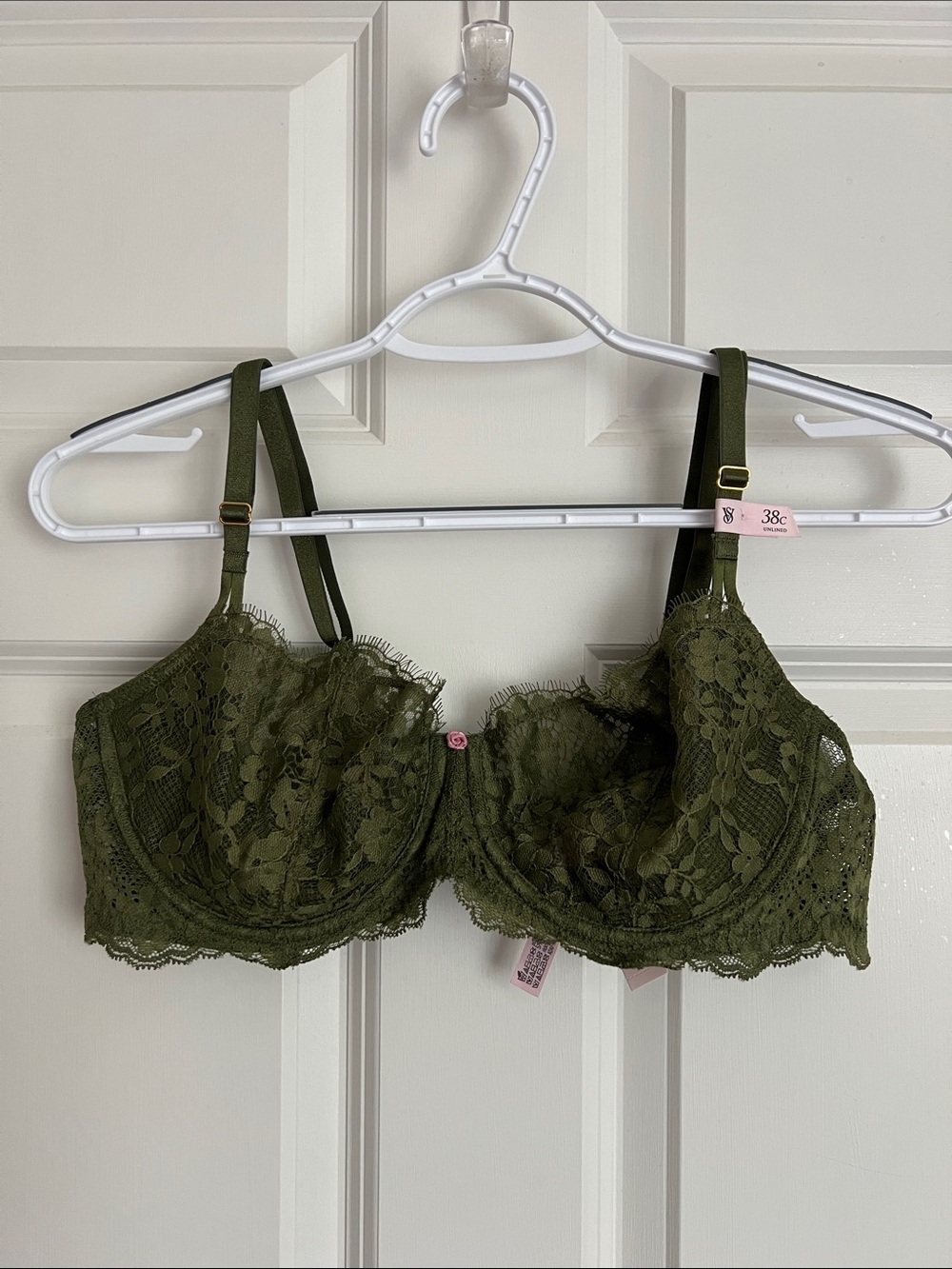 NEW Victoria’s Secret Dream Angels Wicked Unlined Balconette Bra, 38C, Green